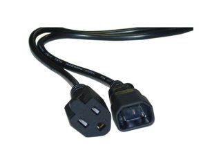 Offex Power Cord Adapter, Black, C14 to NEMA 5 15R, 10 Amp, UL / CSA rated, 1 foot
