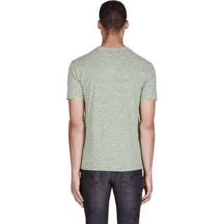 Paul Smith Jeans Green & White Striped T Shirt