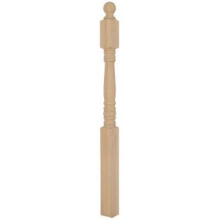 Stair Parts 3500 48 in. x 3 in. Unfinished Red Oak Half Newel 3500R H48 HDBNL