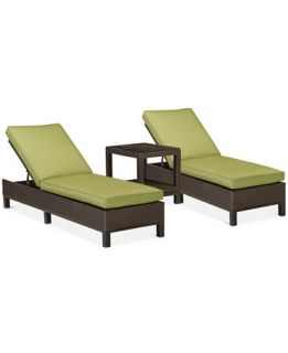 Belize Outdoor 3 Piece Set 2 Chaise Lounge and 1 End Table