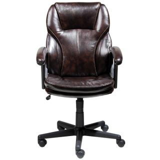 Serta Roasted Chestnut Brown Puresoft Faux Leather Managers Office