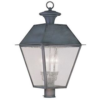 Livex Lighting Mansfield 4 Light Outdoor Post Lantern; Charcoal