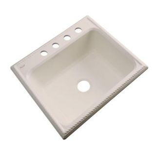 Thermocast Wentworth Drop In Acrylic 25 in. 4 Hole Single Bowl Kitchen Sink in Candlelyght 27405