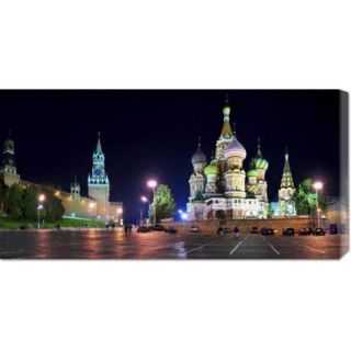 Vadim Ratsenskiy 'Red Square at night, Moscow' Stretched Canvas Art