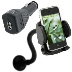 INSTEN Car Charger and Windshield Holder Mount for Apple iPhone 3G