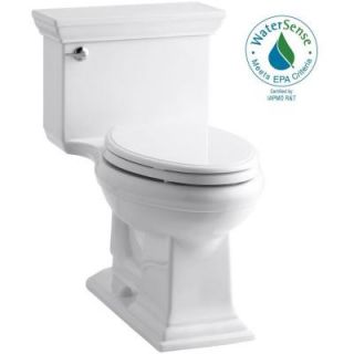 KOHLER Memoris Stately 1 Piece 1.28 GPF Single Flush Elongated Toilet with AquaPiston Flush Technology in White K 3813 0
