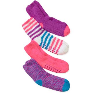 NoBo Fun Multi Cozy 7" Crew 4 pack Socks with Grippers