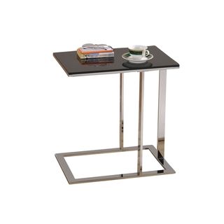 Compact Cappuccino/Chrome Metal Accent Table   14344480  