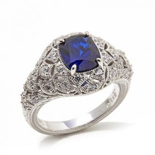 Xavier 2.99ct Absolute™ and Created Sapphire Sterling Silver Oval Pav&eac   7965068