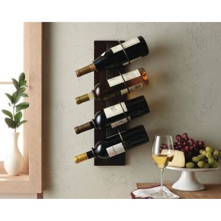 Bottle Wine Holder with Metal Rings   Chocolate
