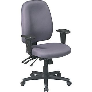 Office Star High Back Fabric Task Chair, Adjustable Arm, Gray