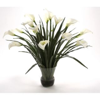Waterlook® Silk Calla Lilies with Blades in Tapering Glass Vase
