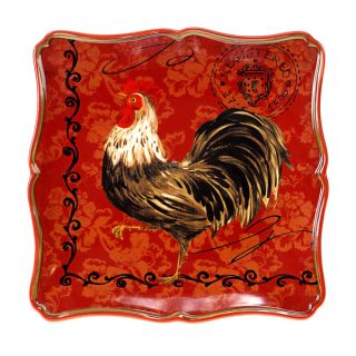 Certified International Tuscan Rooster 12.5 inch Square Platter
