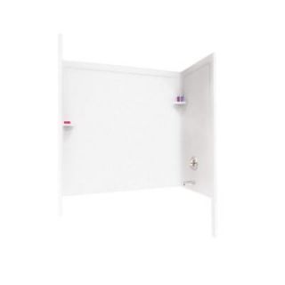 Swan 33 1/2 in. x 60 in. x 60 in. 3 piece Easy Up Adhesive Tub Wall in White SI00603.010