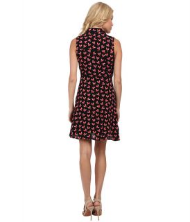 Yumi Rooster Print Shirt Fit & Flare Dress with Piping Details
