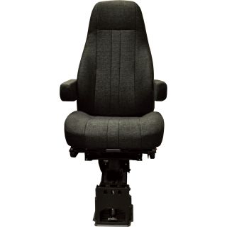 National Seating Cloth Captain Heavy Truck Seats — 15in. Armrests, Black, Model# 50764.365