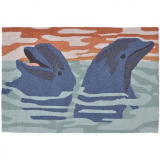 Liora Manne 42" x 66" Frontporch Dolphins Doormat   Blue   7803793