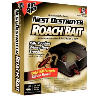 Hot Shot 12 Count MaxAttrax Ultra Brand Nest Destroyer Roach Bait