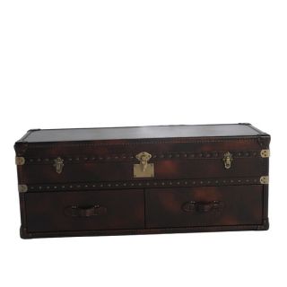 Lazzaro Leather General Two Drawer Leather Cocktail Table  