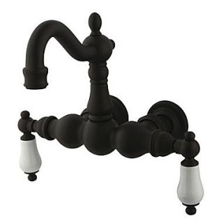 Elements of Design Hot Springs Double Handle Wall Mount Clawfoot Tub Faucet; Oil Rubbed Bronze