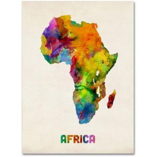 Trademark Fine Art "Africa Watercolor Map" Canvas Art by Michael Tompsett