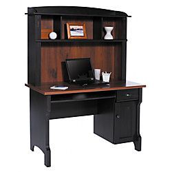 Realspace Shore Mini Solutions Computer Desk With Hutch 63 14 H x 47 12 W x 23 12 D Antique Black