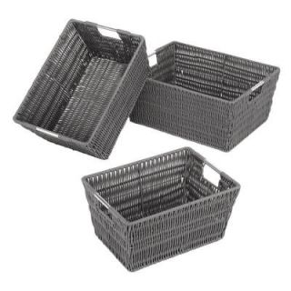 Whitmor Rattique Grey Storage Baskets (3 Piece) 6500 1959 GREY