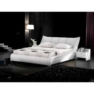 Liam Black and White Faux Leather Contemporary Platform Bed