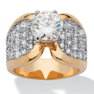 PalmBeach 4.65 TCW Round Cubic Zirconia Pave Accent 14k Gold Plated