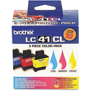 Brother Tri Color Inkjet Printer Cartridge, 3pk (LC413PKS)