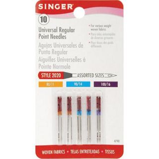 Singer Universal Regular Point Sewing Machine Needles, 10/Pkg