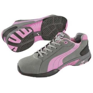 Puma Safety Size 7 Steel Toe Athletic Style Work Shoes, Women's, Gray/Pink, C, 642865