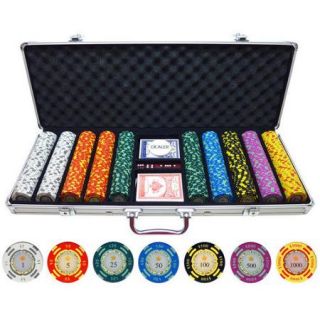 JP Commerce 500 Piece Crown Casino Clay Poker Chips Set