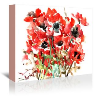Americanflat Red Anemones Painting Print on Gallery Wrapped Canvas