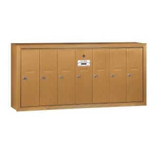 Salsbury Industries 3500 Series Brass Surface Mounted Private Vertical Mailbox with 7 Door 3507BSP