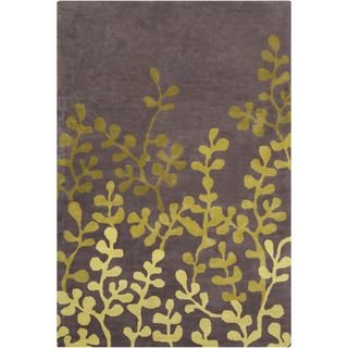 Allie Handmade Floral Brown/Green Wool Rug (5 x 76)   14978333