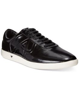Armani Jeans Patent Leather Logo Sneakers   Shoes   Men