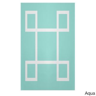 Decorative Geometric Square Polyester Area Rug (4 x 6)  