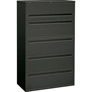 HON Brigade™ 700 Series Lateral File Cabinet, 42 Wide, 5 Drawer, Charcoal