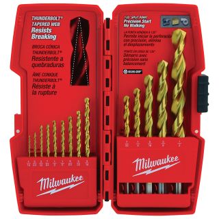 Milwaukee Thunderbolt Titanium-Coated Drill Bits — 14-Pc. Set, Model# 48-89-0011