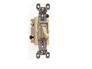 P & S 663 IG 3 Way Grounding Toggle Switch, 15A 120V, Ivory