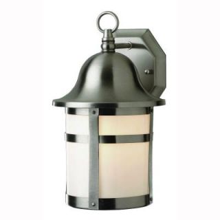 Bel Air Lighting Bell Cap 1 Light Outdoor Brushed Nickel Coach Lantern with Frosted Glass 4580 BN