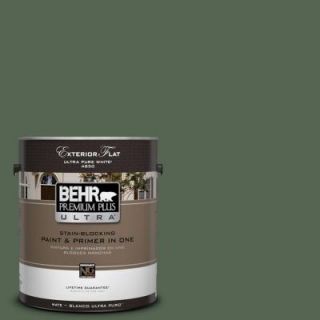 BEHR Premium Plus Ultra 1 gal. #S410 7 Equestrian Green Flat Exterior Paint 485301