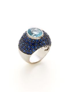 Blue Sapphire & Topaz Domed Band Ring by Piranesi