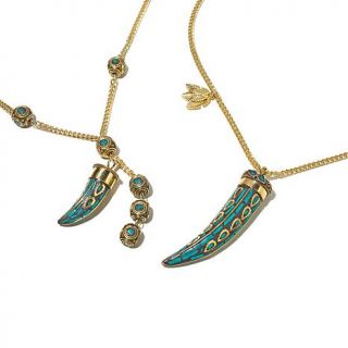 BAJALIA "Saachi" Large and Small 2 piece Horn Shaped Necklace Set   7698044