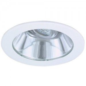 Elco Lighting EL1411W Recessed Lighting Trim, 4" Low Voltage Adjustable Shower Trim   White with Clear Reflector and Lens