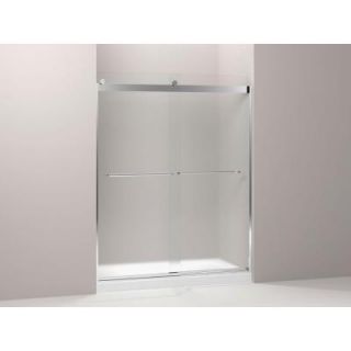 KOHLER Levity 60 1/4 in. x 74 in. Frameless Sliding Shower Door in Bright Silver with Towel Bar K 706015 D3 SH