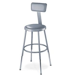 National Public Seating 32.5 Round Task Stool, Gray, 4/Pack (6424HB4)