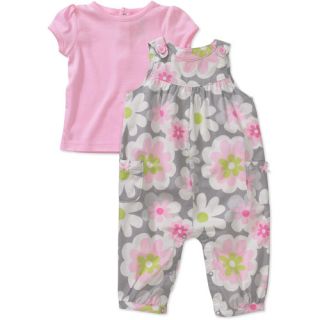 Child of Mine by Carter's   Newborn Girls' 2 Piece Flower Overall Set