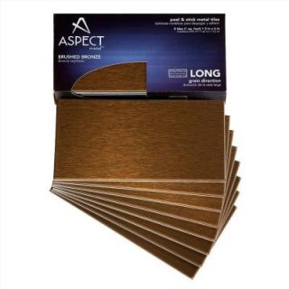 Aspect Long Grain 3 in. x 6 in. Metal Decorative Wall Tilein Brushed Bronze (8 Pack) A52 53